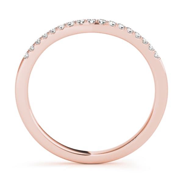 U-Prong curved Wedding Band (1/8 ct. tw.), Side view in rose gold