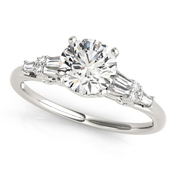 Tapered Baguette Engagement Ring — style 50873 in 10k White Gold