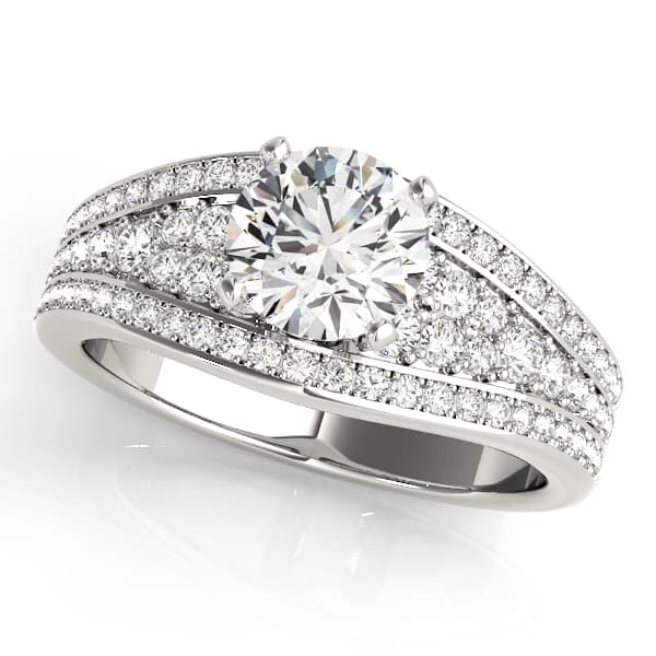 Multirow Pavé Engagement Ring — style 50876 in 10k White Gold
