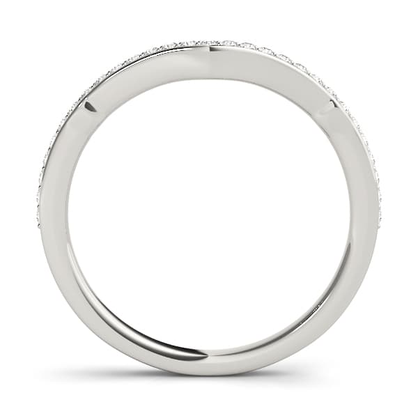 Prong In Channel Curved Wedding Band (1/8 ct. tw.), Side view in rose gold