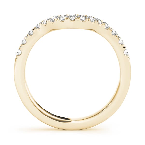 Curved Split Prong Wedding Band (1/3 ct. tw.), Side view in yellow gold