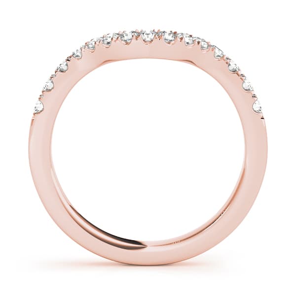 Curved Split Prong Wedding Band (1/3 ct. tw.), Side view in rose gold