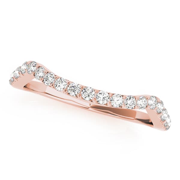 Curved Wedding Bands (0.22 ct. tw.), Front view in rose gold