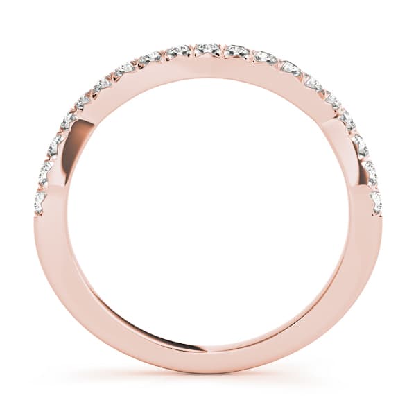 Curved Wedding Bands (0.22 ct. tw.), Side view in rose gold