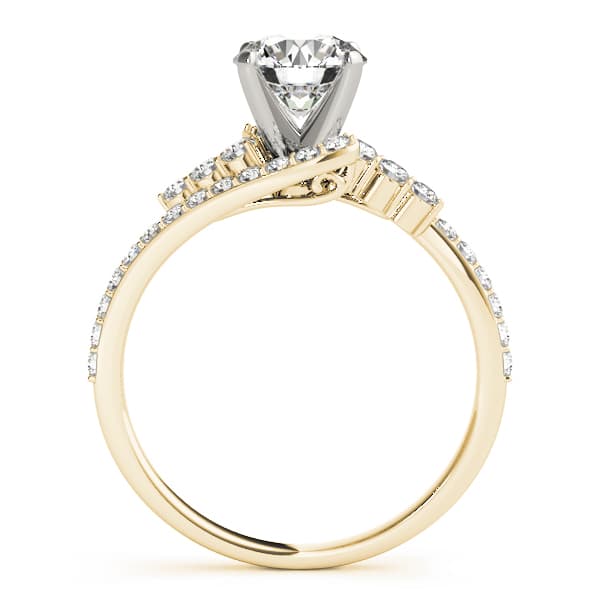 Bypass Prong Set Engagement Ring, style 50887, Side view in yellow gold