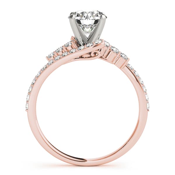 Bypass Prong Set Engagement Ring, style 50887, Side view in rose gold