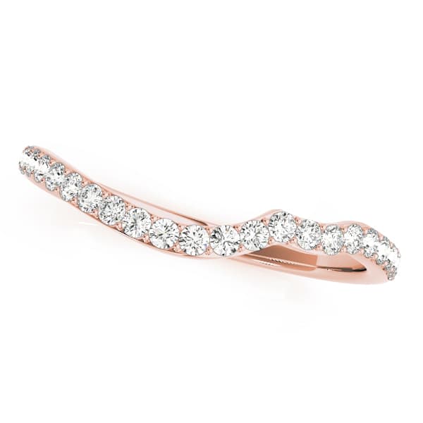 Prong Set Curved Wedding Band (0.29 ct. tw.), Front view in rose gold