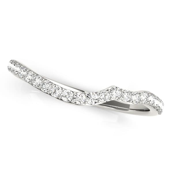 Prong Set Curved Wedding Band — View 1