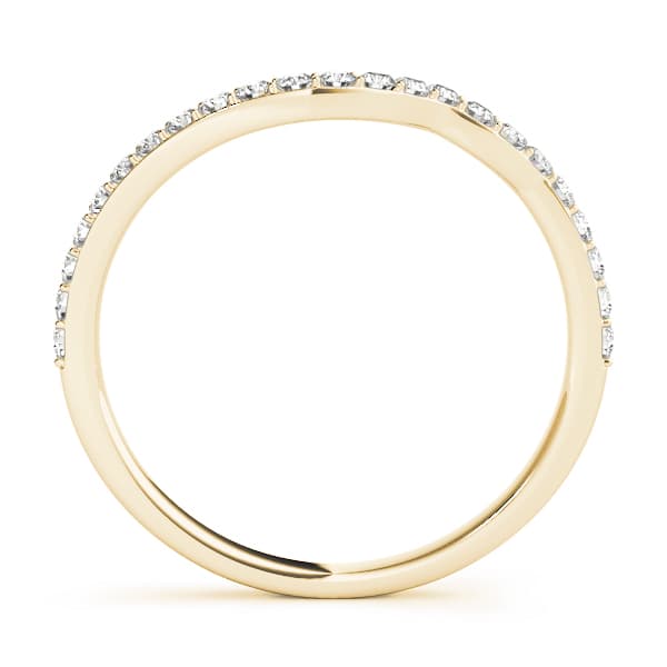 Prong Set Curved Wedding Band (0.29 ct. tw.), Side view in yellow gold