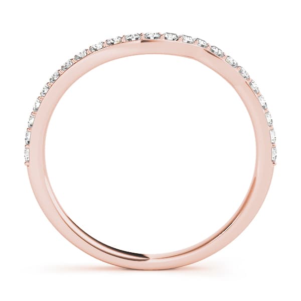 Prong Set Curved Wedding Band (0.29 ct. tw.), Side view in rose gold