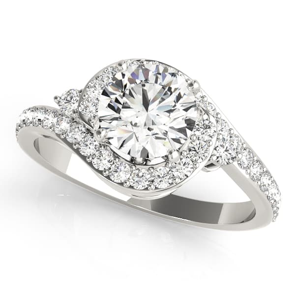 Bypass Halo Engagement Rings — style 50888 in 10k White Gold