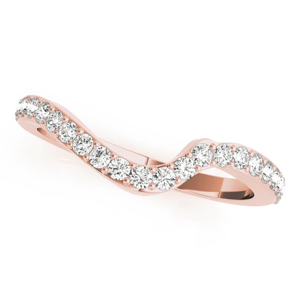 Prong Set Curved Wedding Bands (0.29 ct. tw.), Front view in rose gold