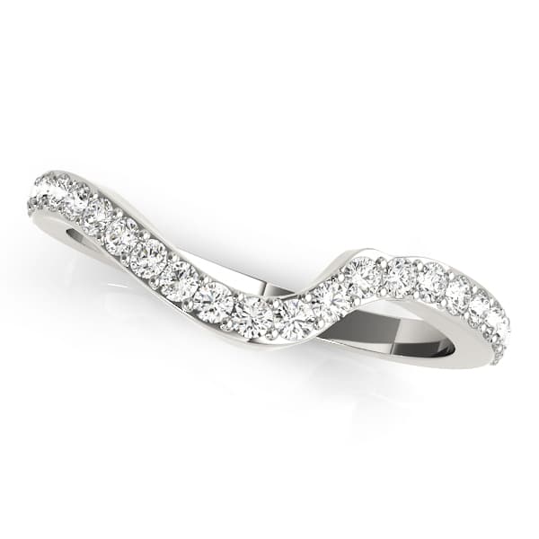 Prong Set Curved Wedding Bands — View 1