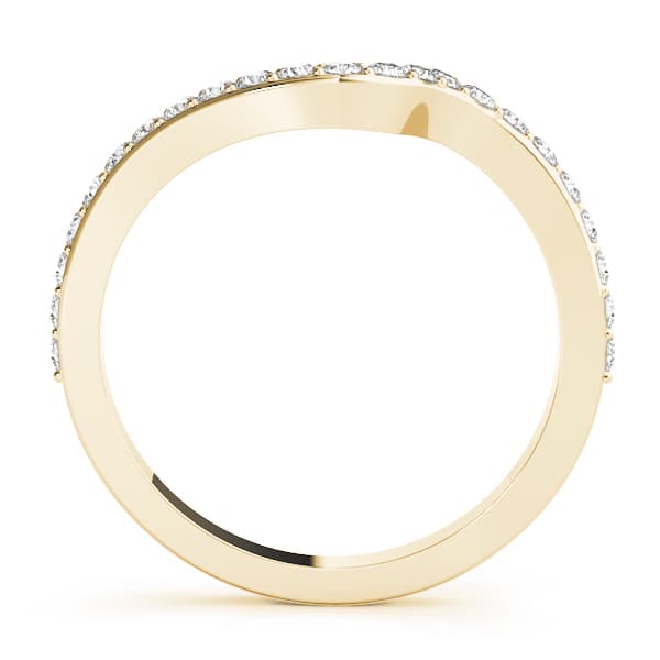 Prong Set Curved Wedding Bands (0.29 ct. tw.), Side view in yellow gold