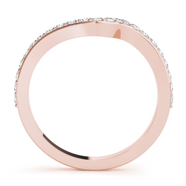 Prong Set Curved Wedding Bands (0.29 ct. tw.), Side view in rose gold
