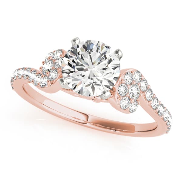 Single Row Prong Set Engagement Ring, style 50889, Front view in rose gold