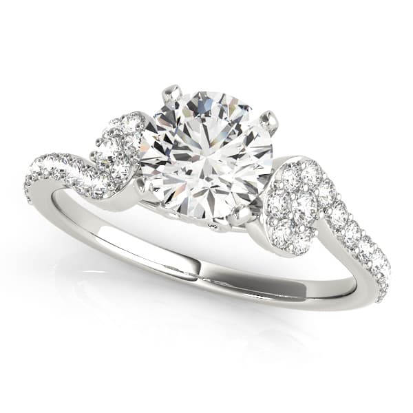 Single Row Prong Set Engagement Ring — style 50889 in 10k White Gold