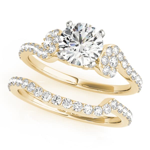 Single Row Prong Set Engagement Ring, style 50889, On hand view in yellow gold