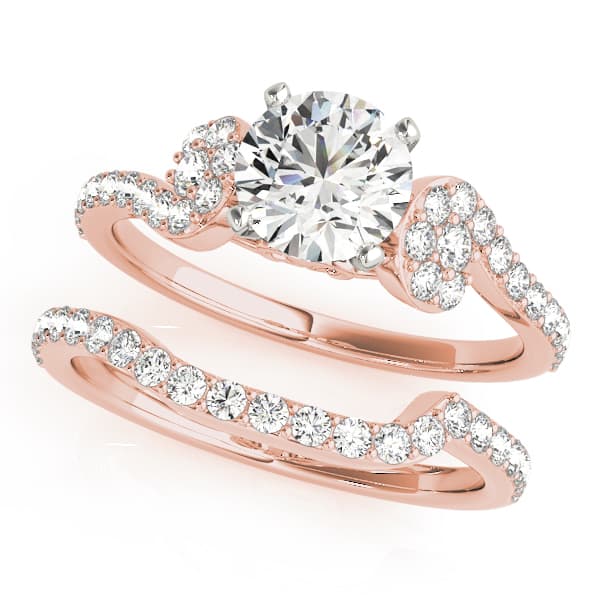 Single Row Prong Set Engagement Ring, style 50889, On hand view in rose gold