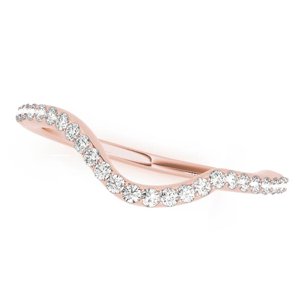 Single Row Curved Wedding Band (1/4 ct. tw.), Front view in rose gold