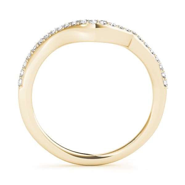 Single Row Curved Wedding Band (1/4 ct. tw.), Side view in yellow gold
