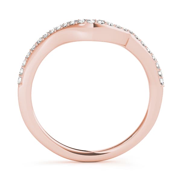 Single Row Curved Wedding Band (1/4 ct. tw.), Side view in rose gold