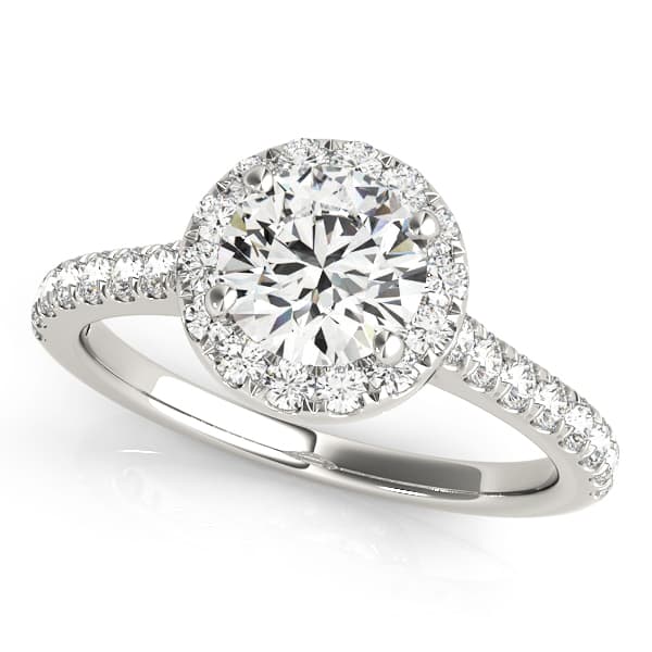 Round Halo Engagement Ring — style 50891 in 10k White Gold