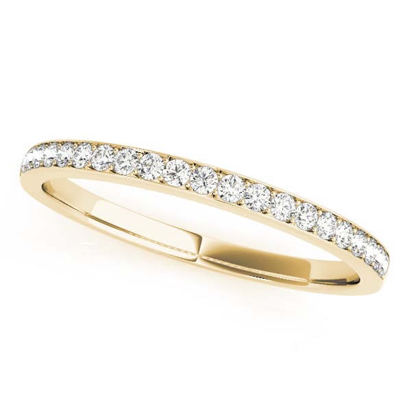 Prong Set Wedding Band (0.21 ct. tw.), Front view in yellow gold