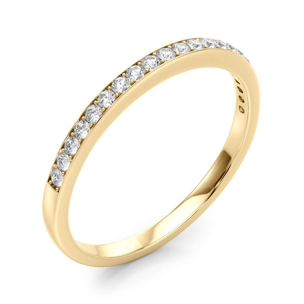 Prong Set Wedding Band (0.21 ct. tw.), Angle view in yellow gold