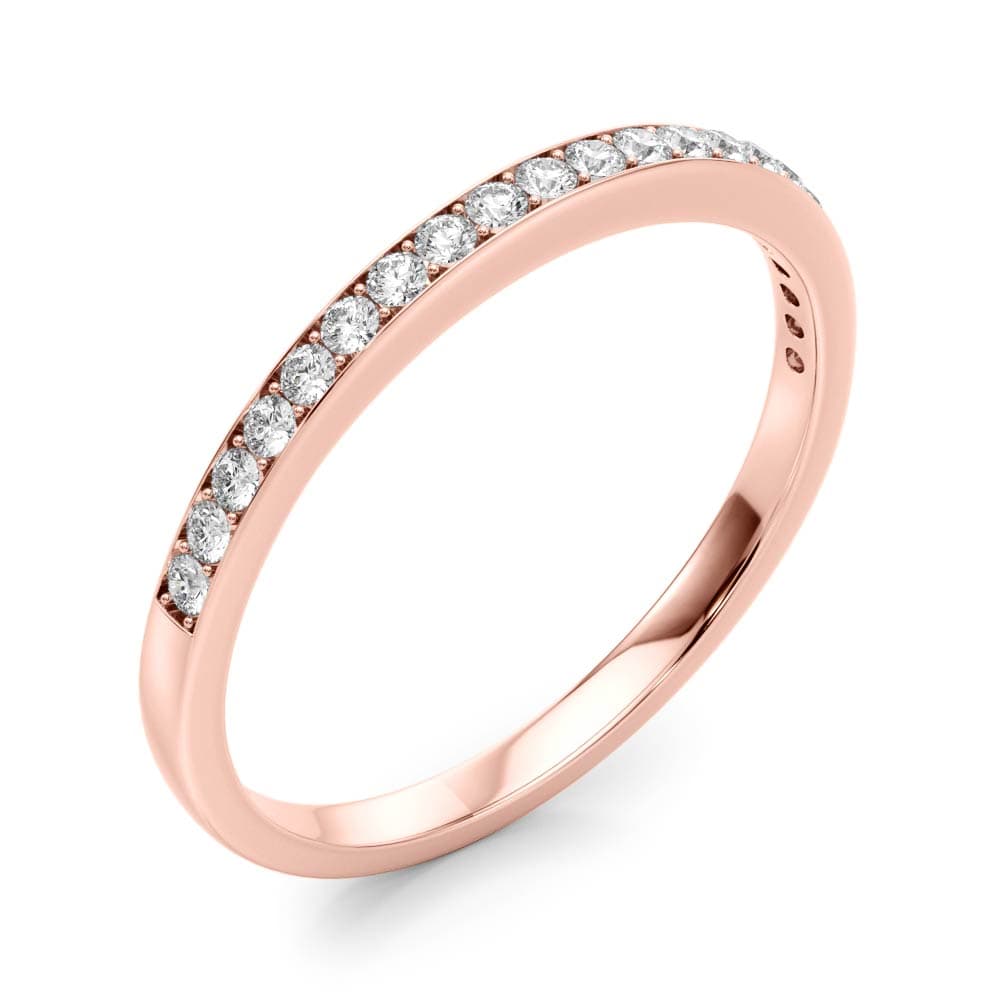Prong Set Wedding Band (0.21 ct. tw.), Angle view in rose gold