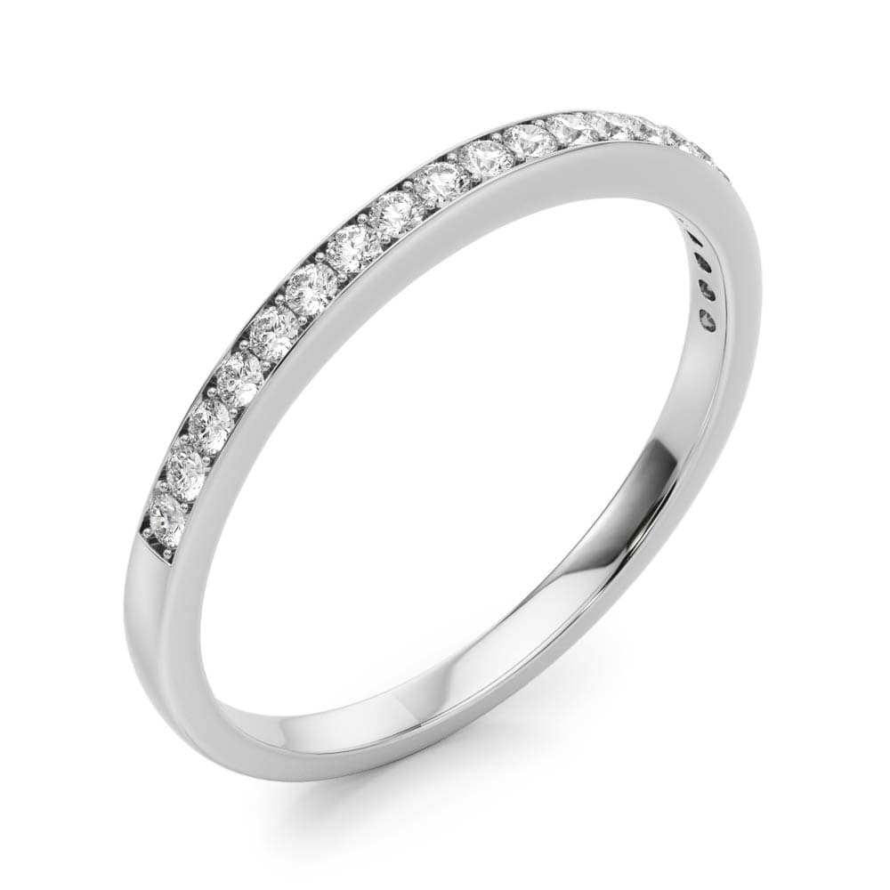 Prong Set Wedding Band (0.21 ct. tw.), Angle view in white gold or platinum