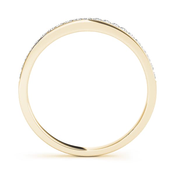 Prong Set Wedding Band (0.21 ct. tw.), Side view in yellow gold