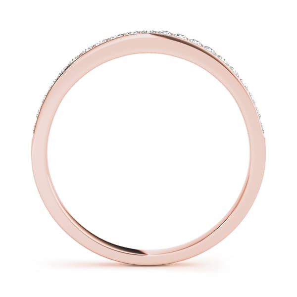 Prong Set Wedding Band (0.21 ct. tw.), Side view in rose gold