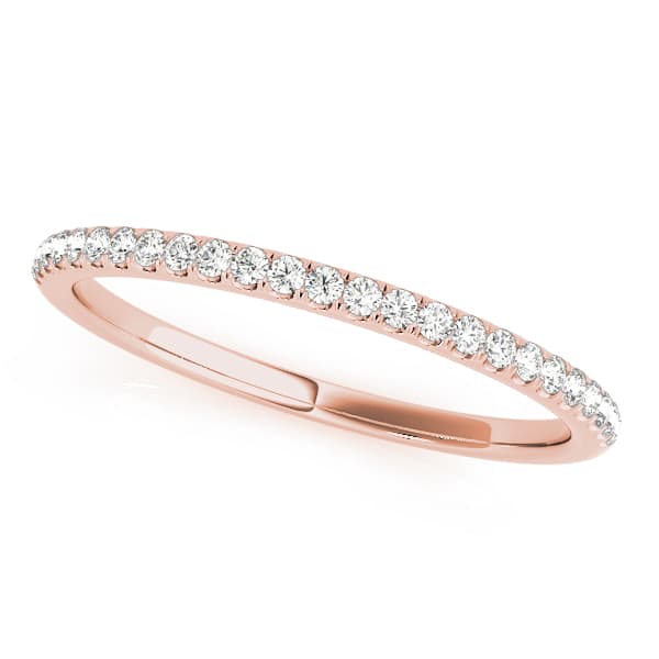 Single Row Split Prong Wedding Band (1/8 ct. tw.), Front view in rose gold