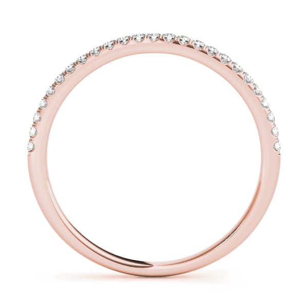 Single Row Split Prong Wedding Band (1/8 ct. tw.), Side view in rose gold