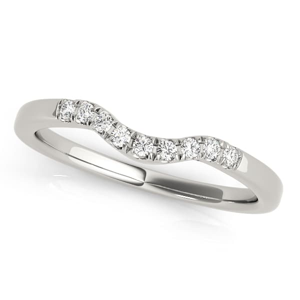 Split Prong Curved Wedding Band — View 1