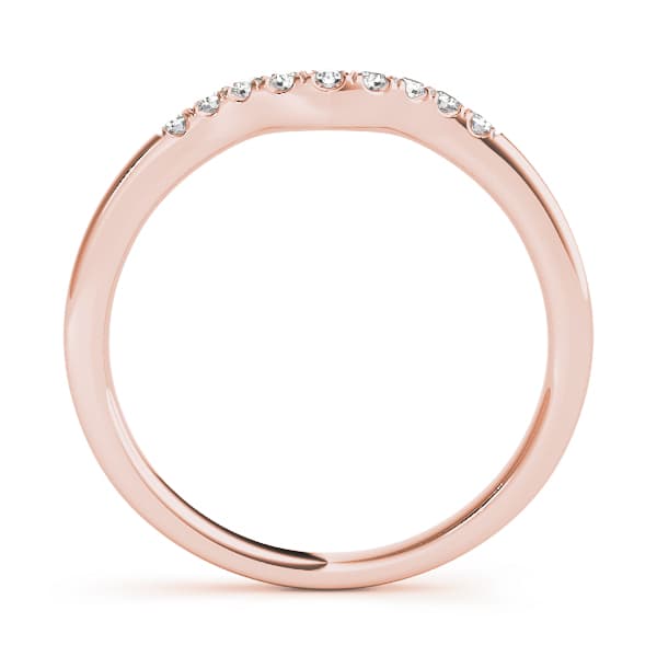 Split Prong Curved Wedding Band (0.09 ct. tw.), Side view in rose gold