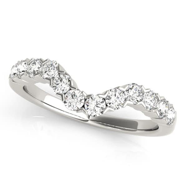 XO Curved Wedding Band — C — View 1