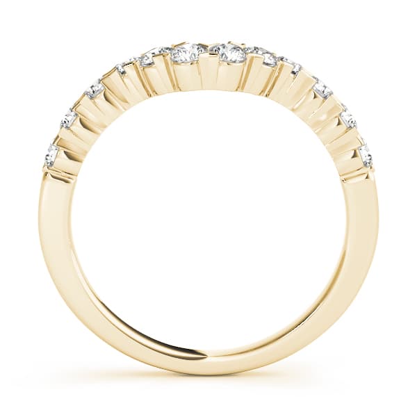 XO Curved Wedding Band (0.48 ct. tw.), Side view in yellow gold
