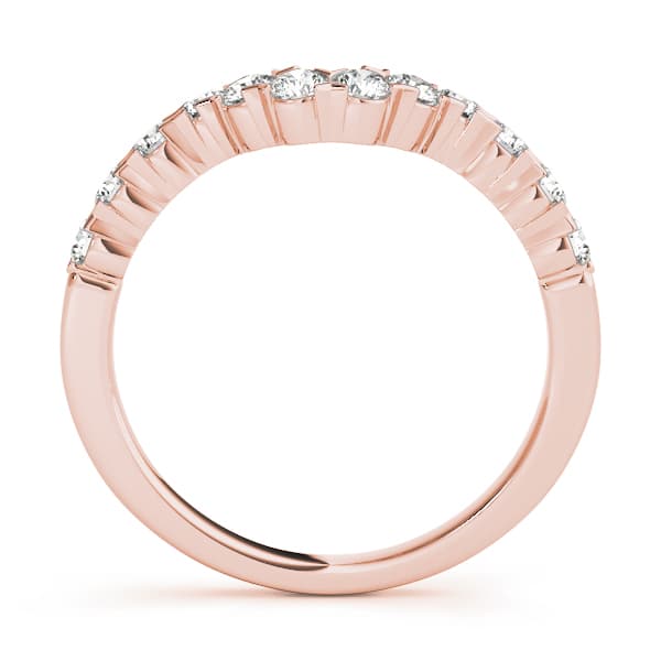 XO Curved Wedding Band (0.78 ct. tw.), Side view in rose gold