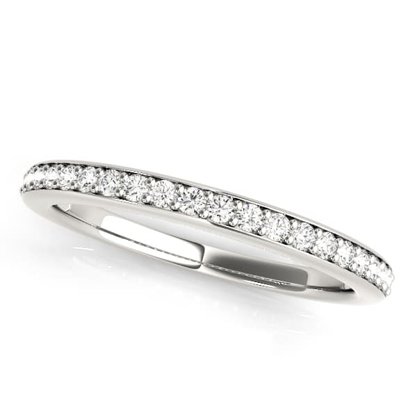 Prong In Channel Wedding Band — White Gold