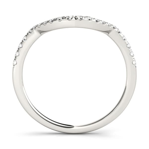 Curved Wedding Band (0.16 ct. tw.), Side view in rose gold