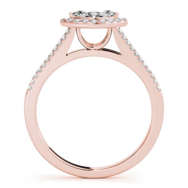 Multi-Row Marquise Halo Engagement Ring, style 50902, Side view in rose gold