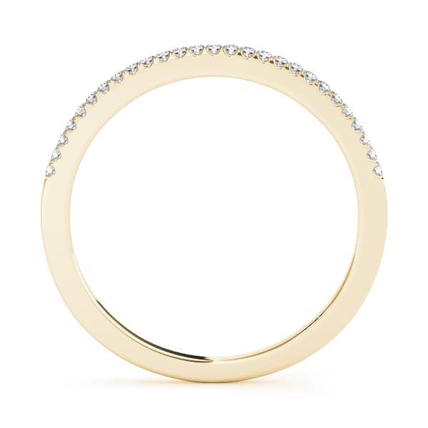 Prong Set Wedding Band (1/8 ct. tw.), Side view in yellow gold