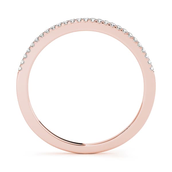 Prong Set Wedding Band (1/8 ct. tw.), Side view in rose gold