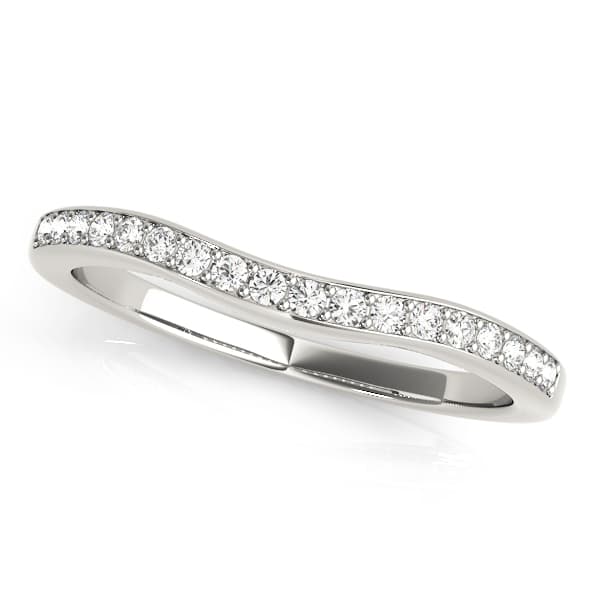 Prong In Channel Curved Wedding Bands — View 1