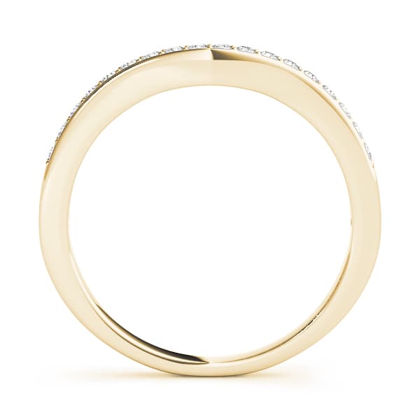 Prong In Channel Curved Wedding Bands (1/4 ct. tw.), Side view in yellow gold