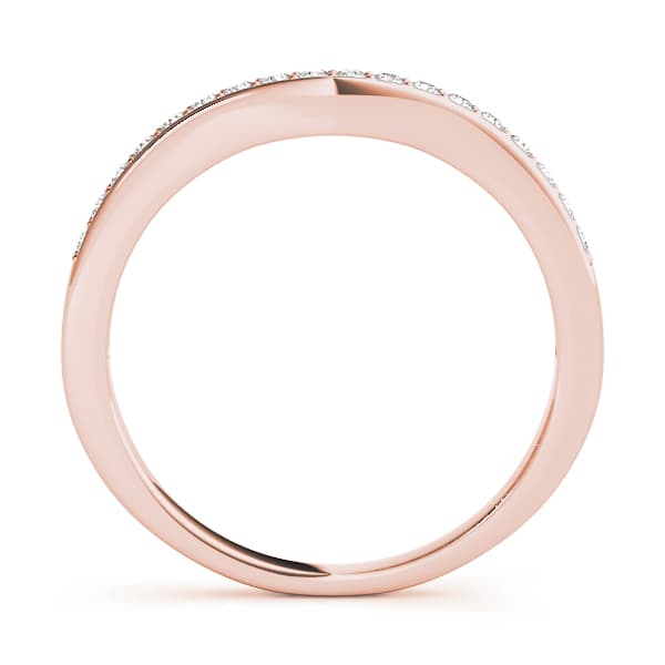 Prong In Channel Curved Wedding Bands (1/4 ct. tw.), Side view in rose gold
