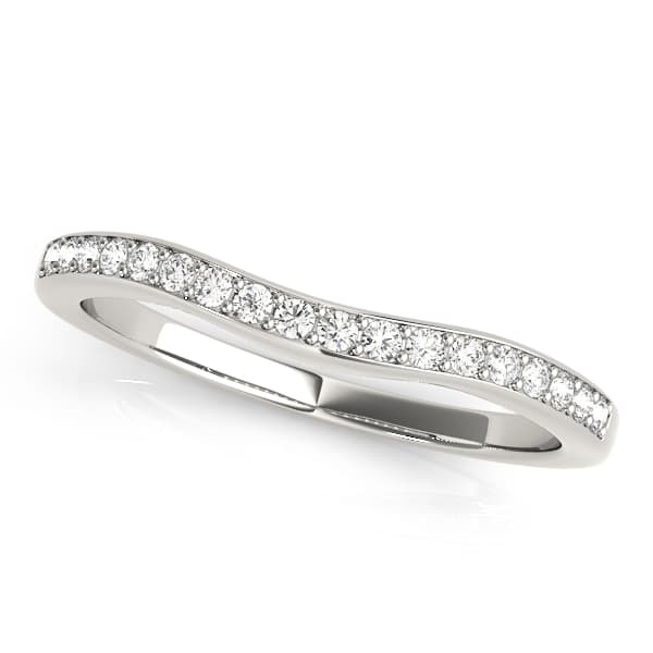 Prong-In-Channel Curved Wedding Band — View 1