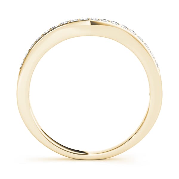 Prong-In-Channel Curved Wedding Band (1/4 ct. tw.), Side view in yellow gold